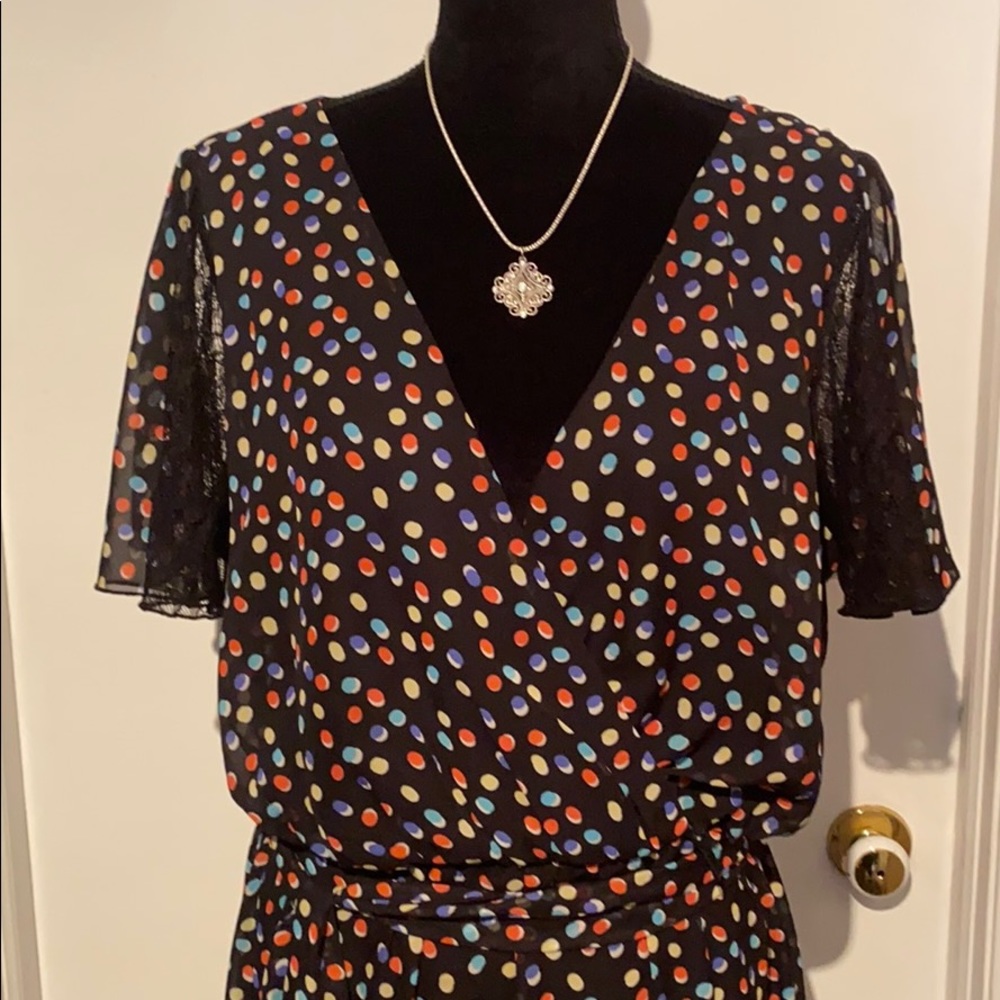 SANGRIA Colorful  Dress w/Flutter Sleeves w/ Lace!!! Size 18W